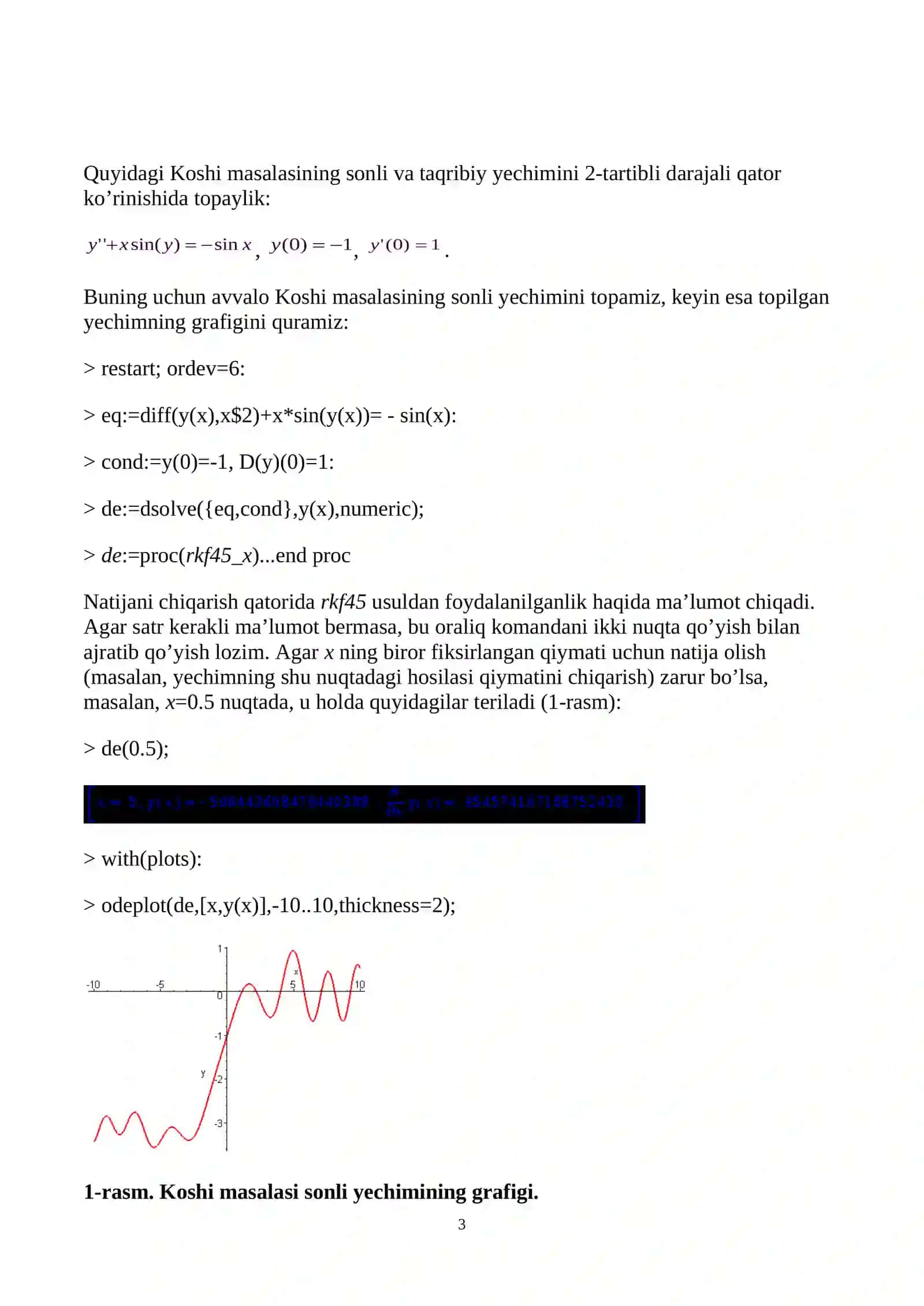 Oddiy differensial tenglamalarni sonli yechish 3
