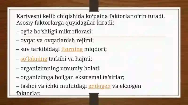 KARIYESNI UMUMIY DAVOLASH 3