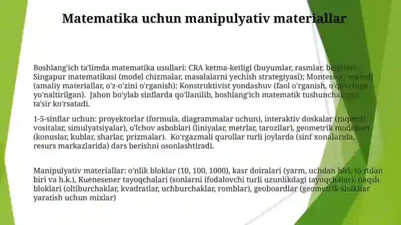Boshlangʻich taʼlimda matematika usullari 3