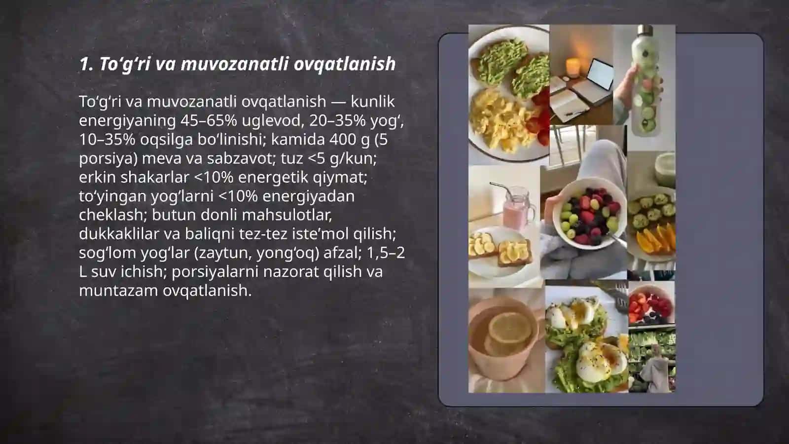 Sogʻlom turmush tarzi. Taʼsir qiluvchi omillar 3