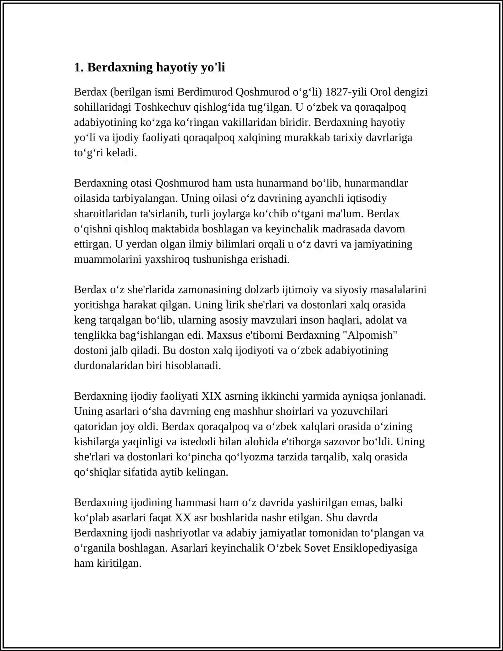 BERDAQ HAYOTI VA IJODI 3