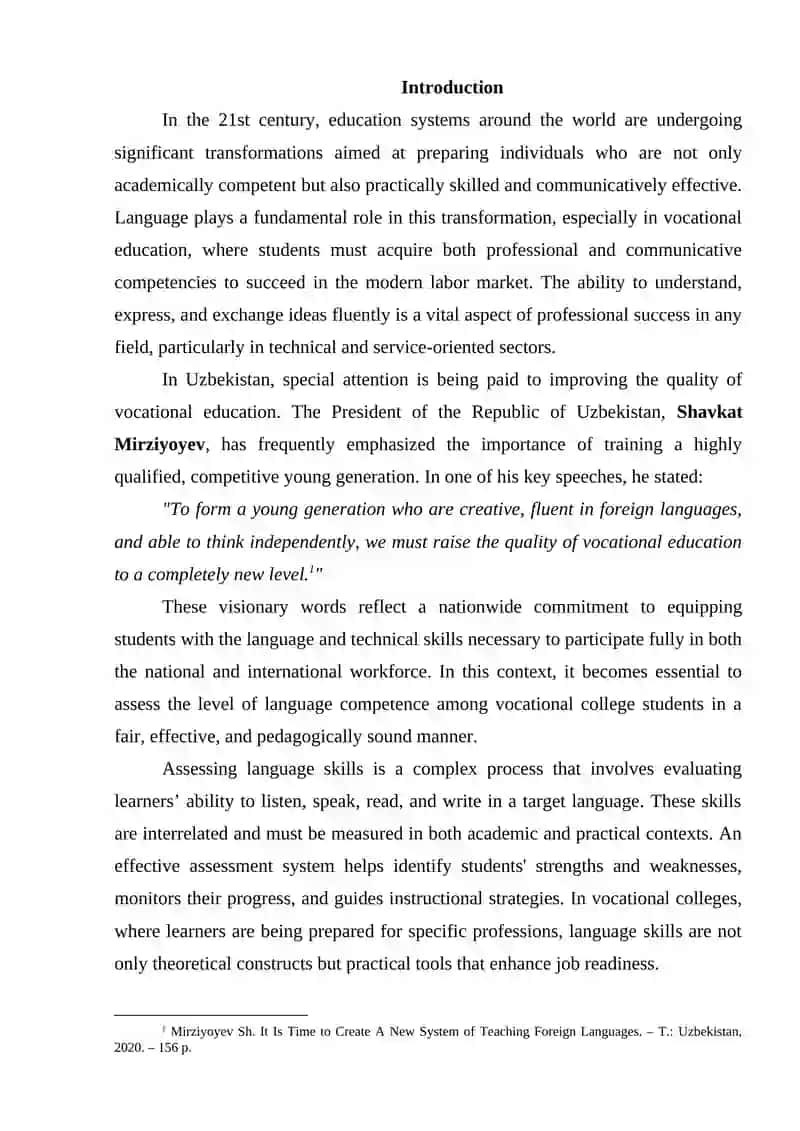 Assessment of language skills the vocational college students 3