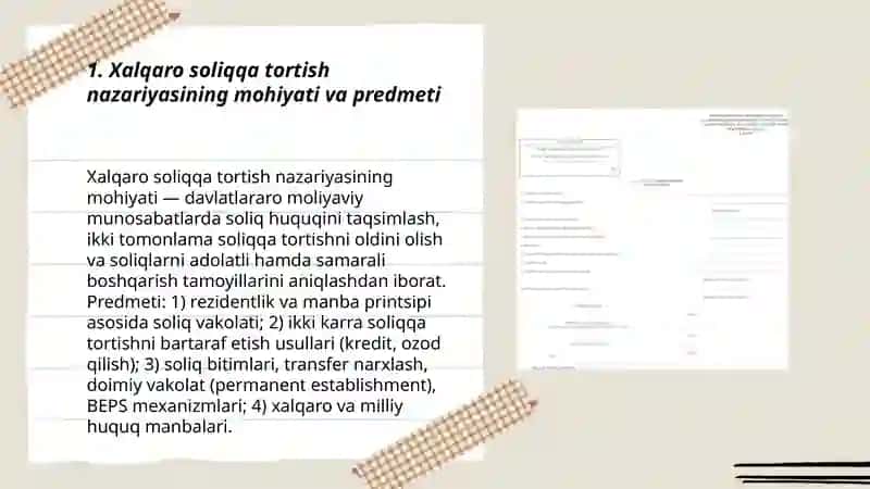 Xalqaro soliqqa tortishning nazariy asoslari 3