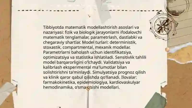 Tibbiyotda matematik modellashtirish 3