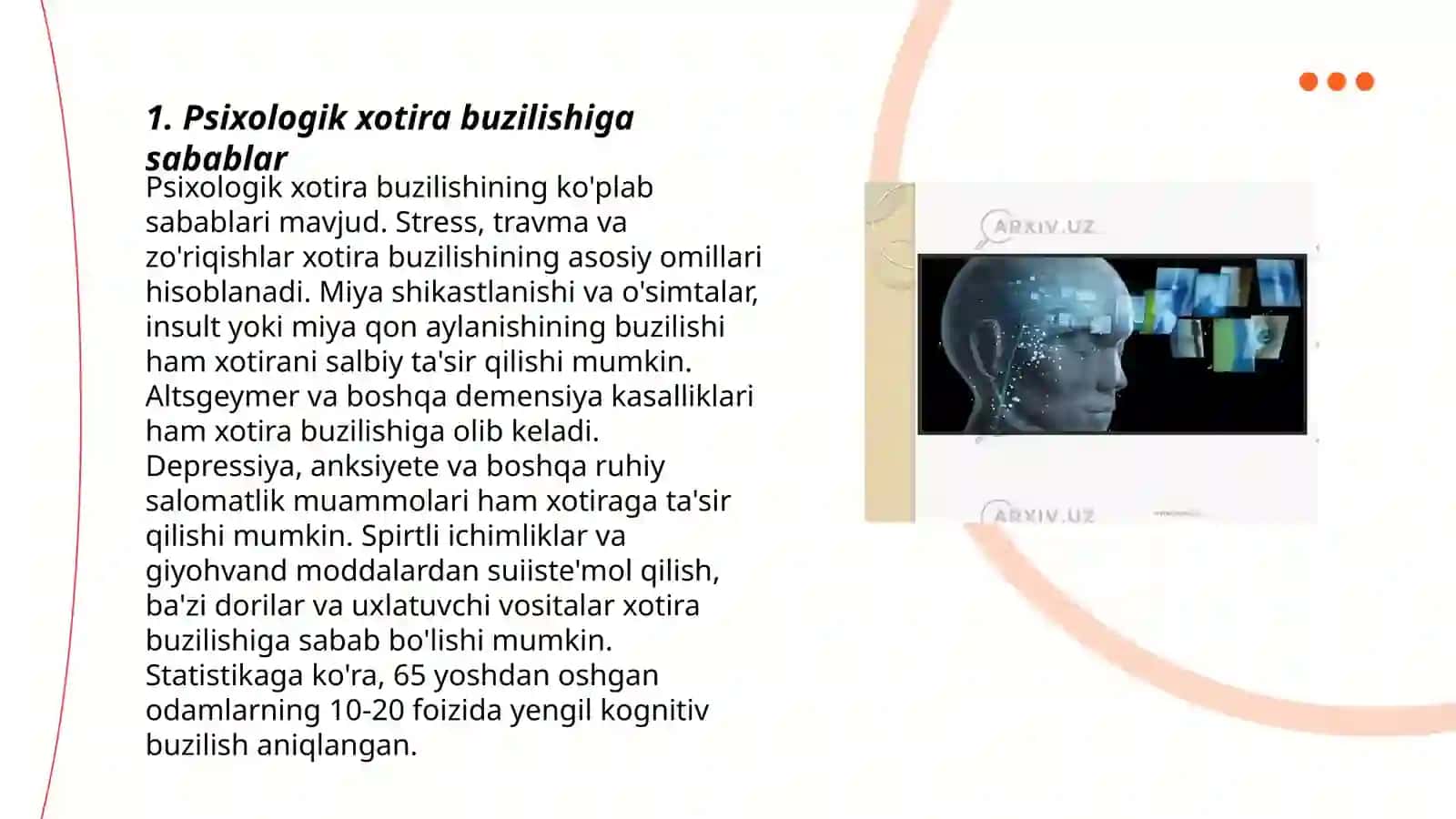 Psixologik xotira buzilishi 3
