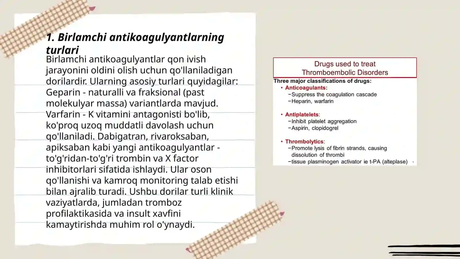 Birlamchi antikoagulyantlar 3