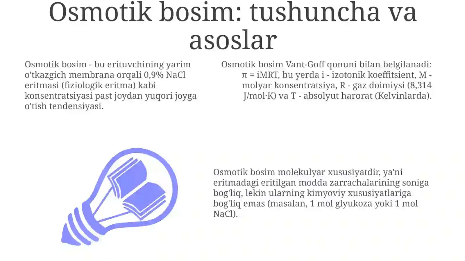 Eritma va Tòqima Suyuqliklarning Osmotik Bosimlarini Aniqlash 3