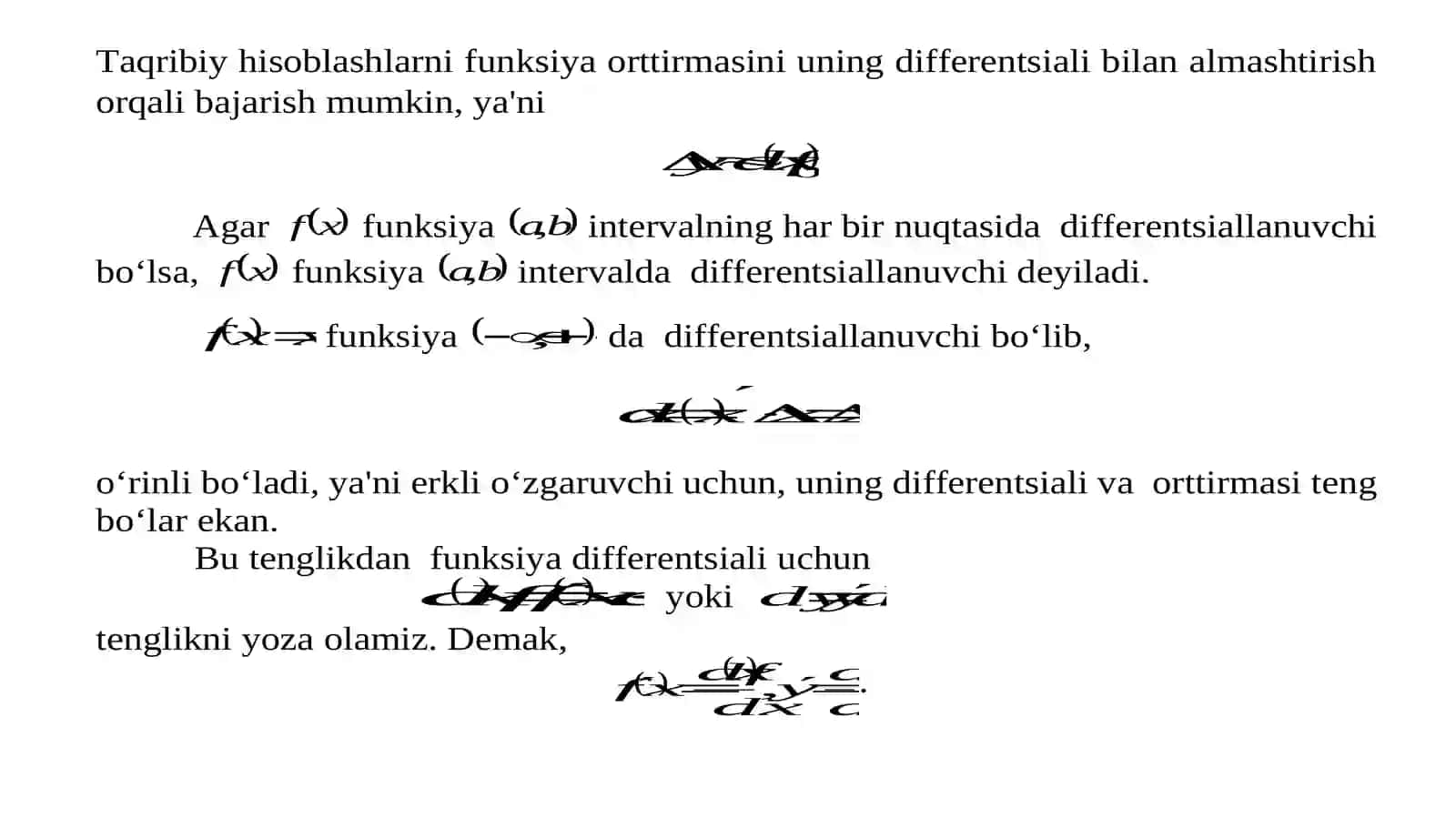 Differensial yordamida taqribiy hisoblash 3