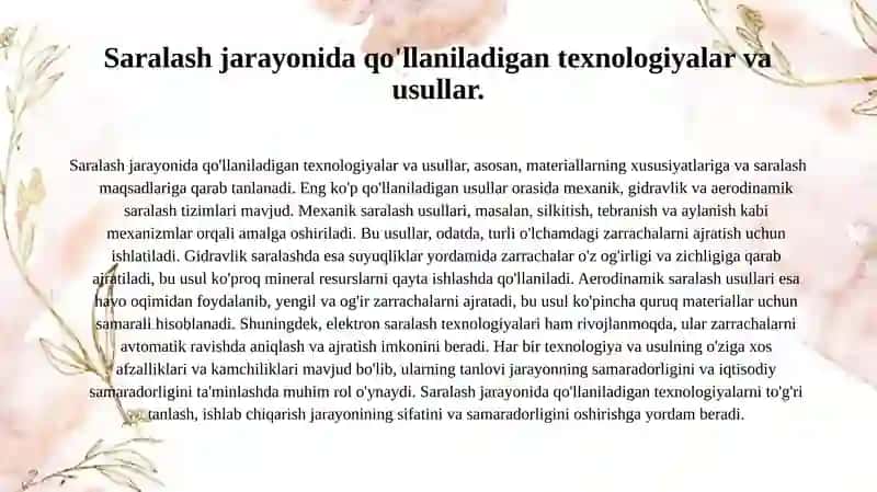 Saralash mashinalari va ularning klassifikatsiyasi 3
