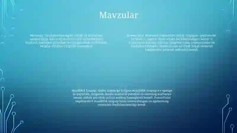 Power Point Dasturi Haqida Tushunchalar 3