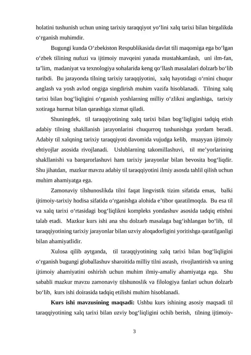 Til taraqqiyotining xalq tarixi bilan bog`liqligi 3