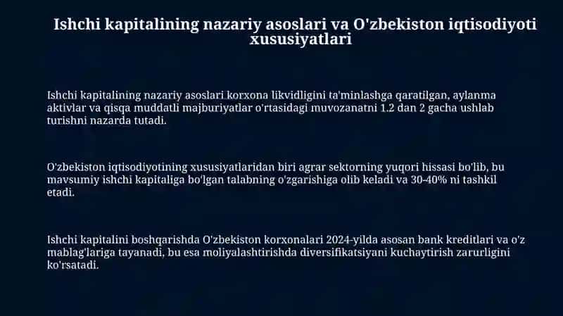 Ishchi kapitalining nazariy asoslari va O'zbekiston iqtisodiyoti xususiyatlari 3