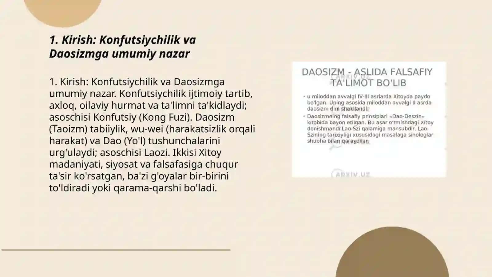 Konfutsiychilik va Daosizm haqida slayd 3