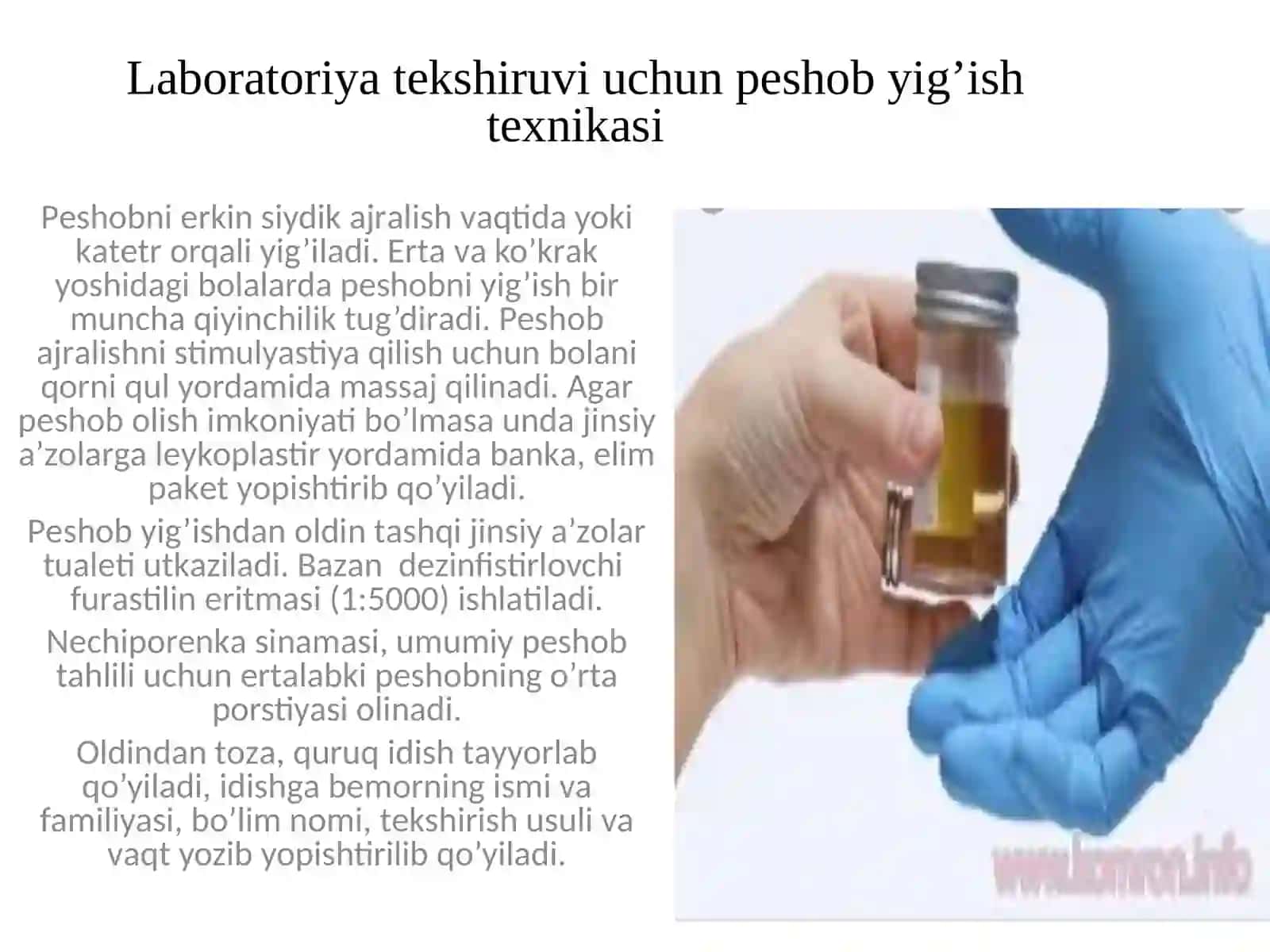 LABORATORIYA TEKSHIRUVI UCHUN MATERIALLAR YIG’ISH 3