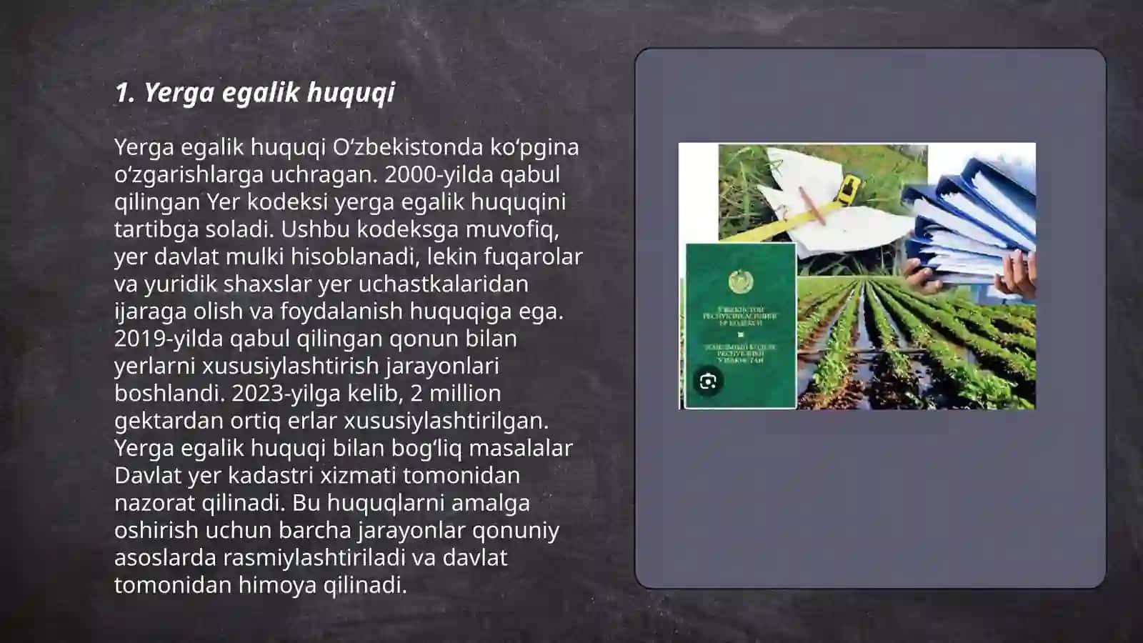 O'zbekiston respublikasining ''yer kodeksi'' 3