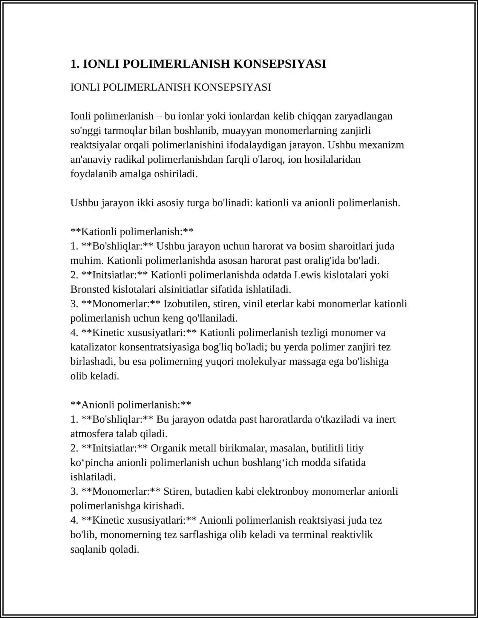 IONLI VA KATALITIK POLIMERLANISH 3