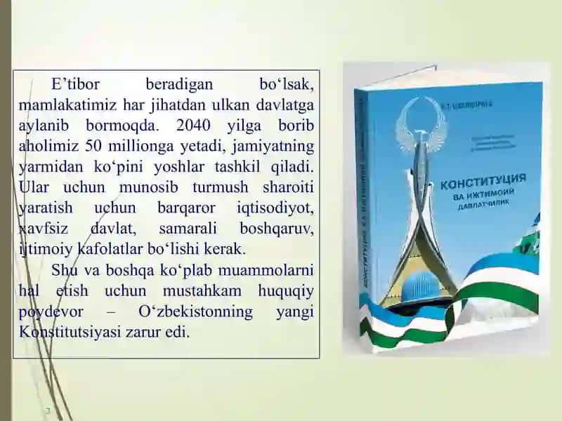 O‘ZBEKISTON RESPUBLIKASI KONSTITUSIYASINING YANGI TAHRIRI 3