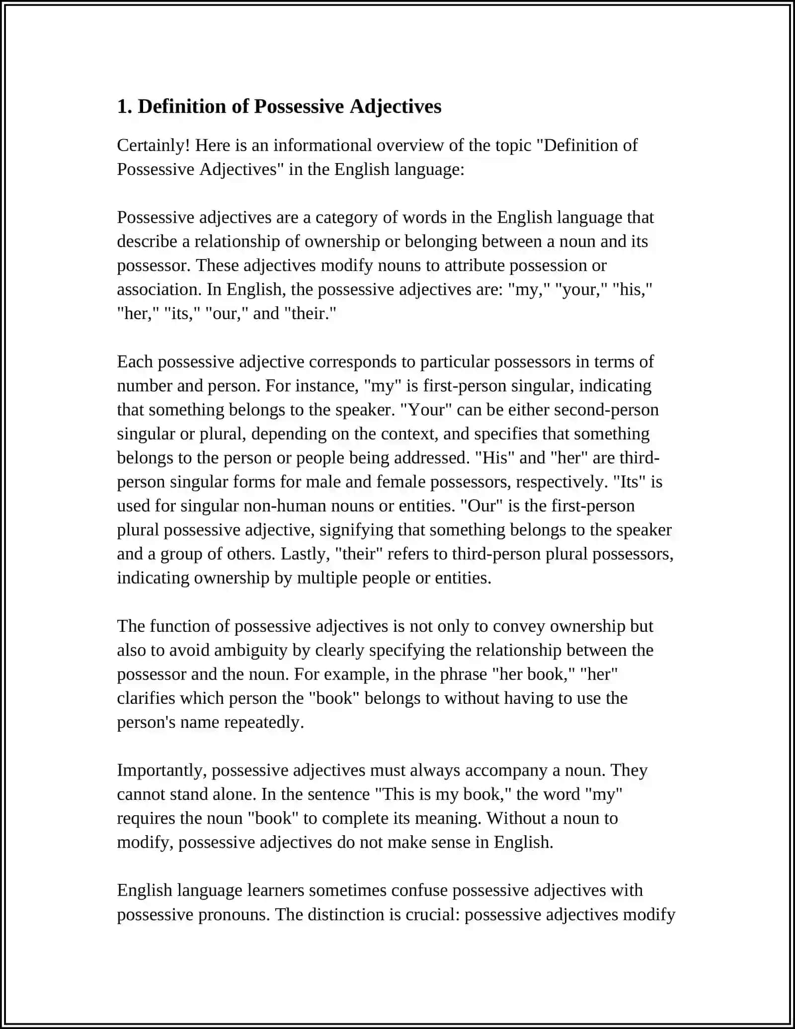 POSSESSIVE ADJECTIVES 3