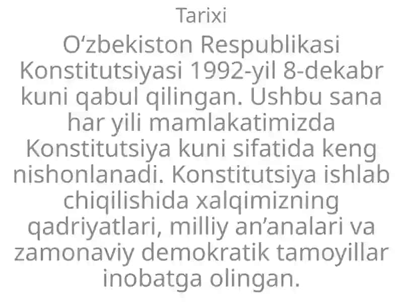 O’zbekiston  respublikasi  konstitutsiyasining tarixi, mazmuni va ahamiyati 3