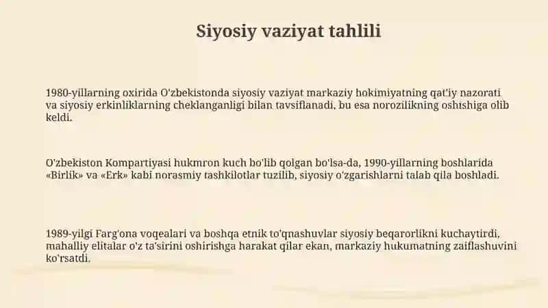 Mustaqillikga erishish jarayonlar Oʻzbekistonda 3