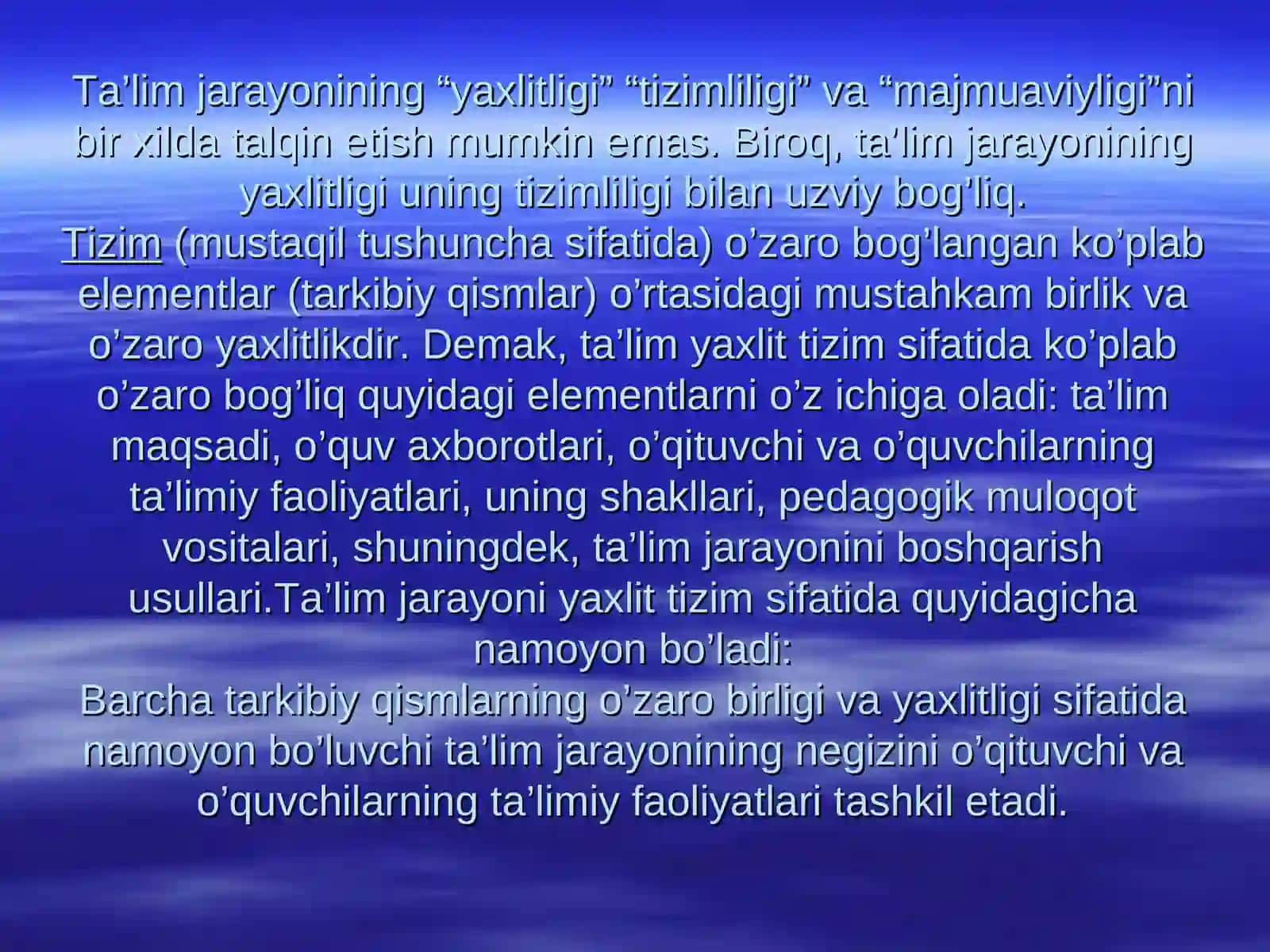 Yaxlit pedagogik jarayon 3