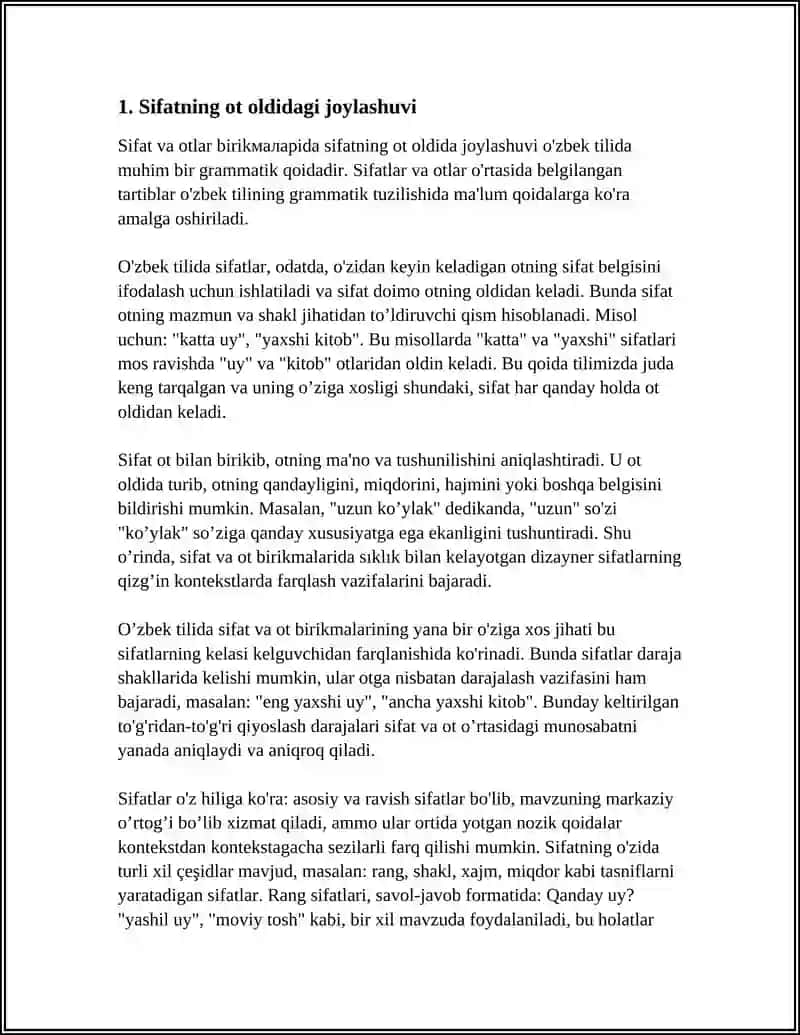 SIFATLAR VE ISIMLERLE KULLANIMI 3