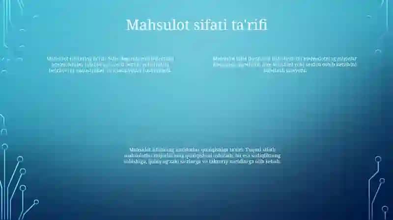 Mahsulot Sifat Darajasini Baholash 3