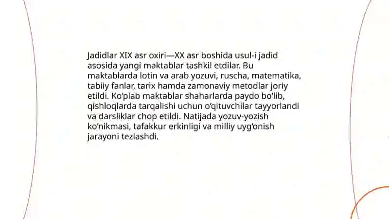 Jadidlerning ta'limga qo'shgan hissalari 3