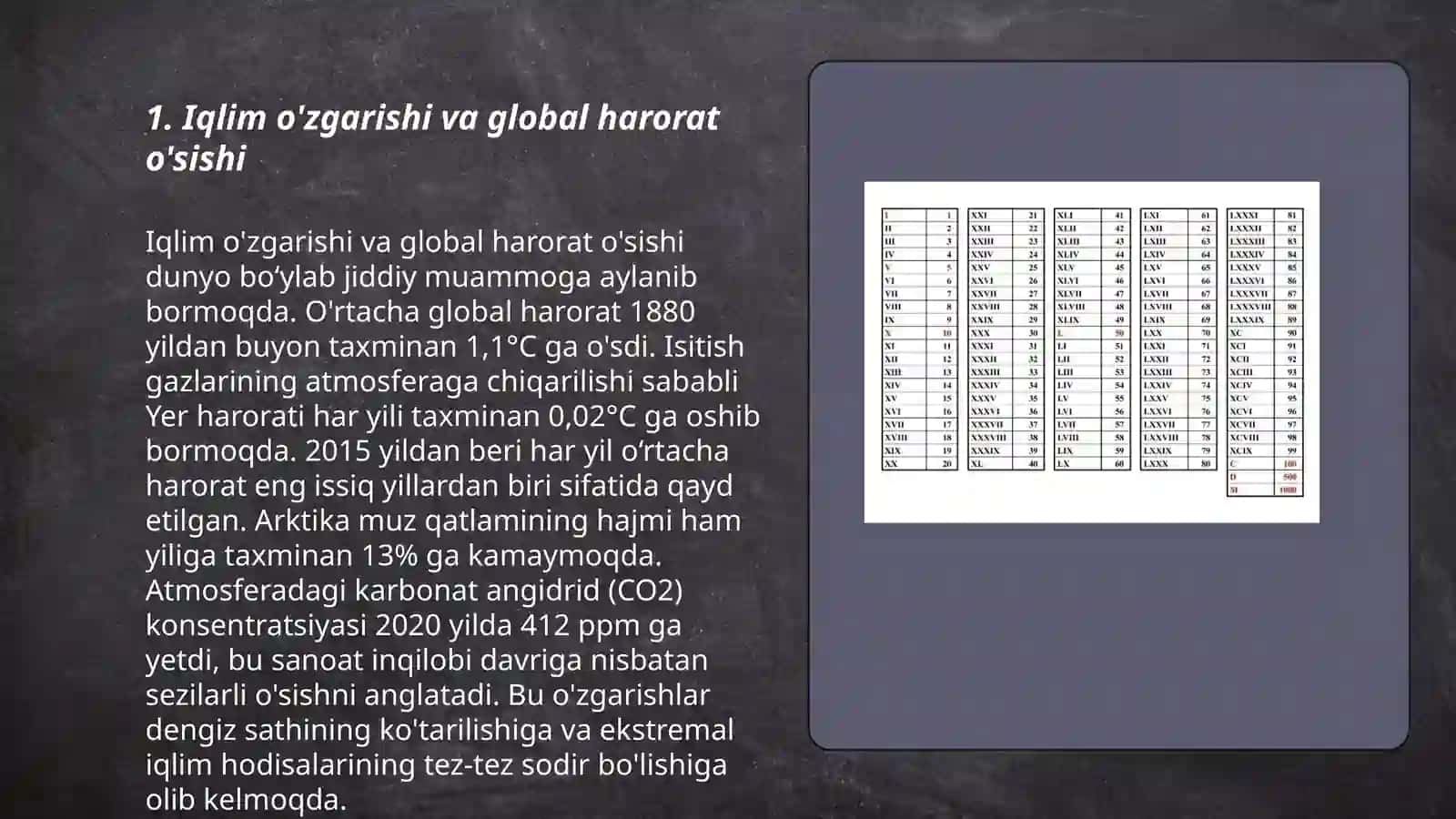 Global muammolarning me'zonlari va darajalari 3