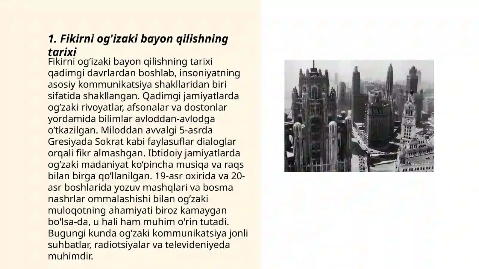 Og'zaki bayon qilishning tarixi 3