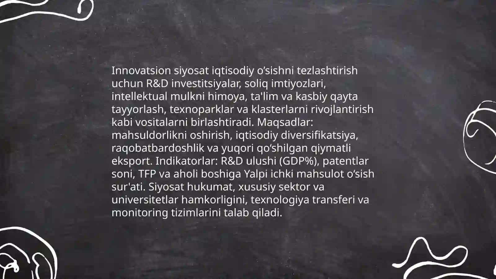Innovatsiyalar va iqtisodiy o’sish 3