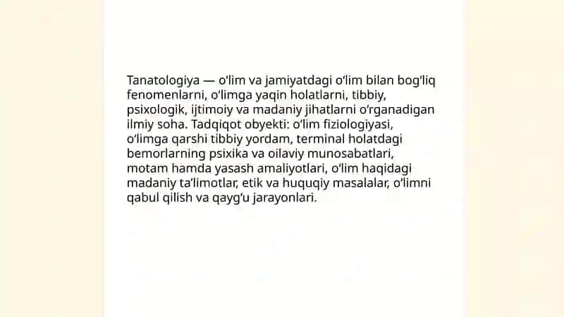 Tanatologiya haqida 3
