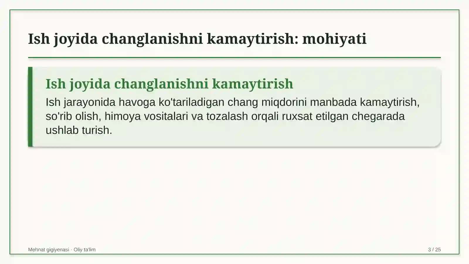 Butik-mehmonxonalarda ish joyida changlanishni kamaytirish 3