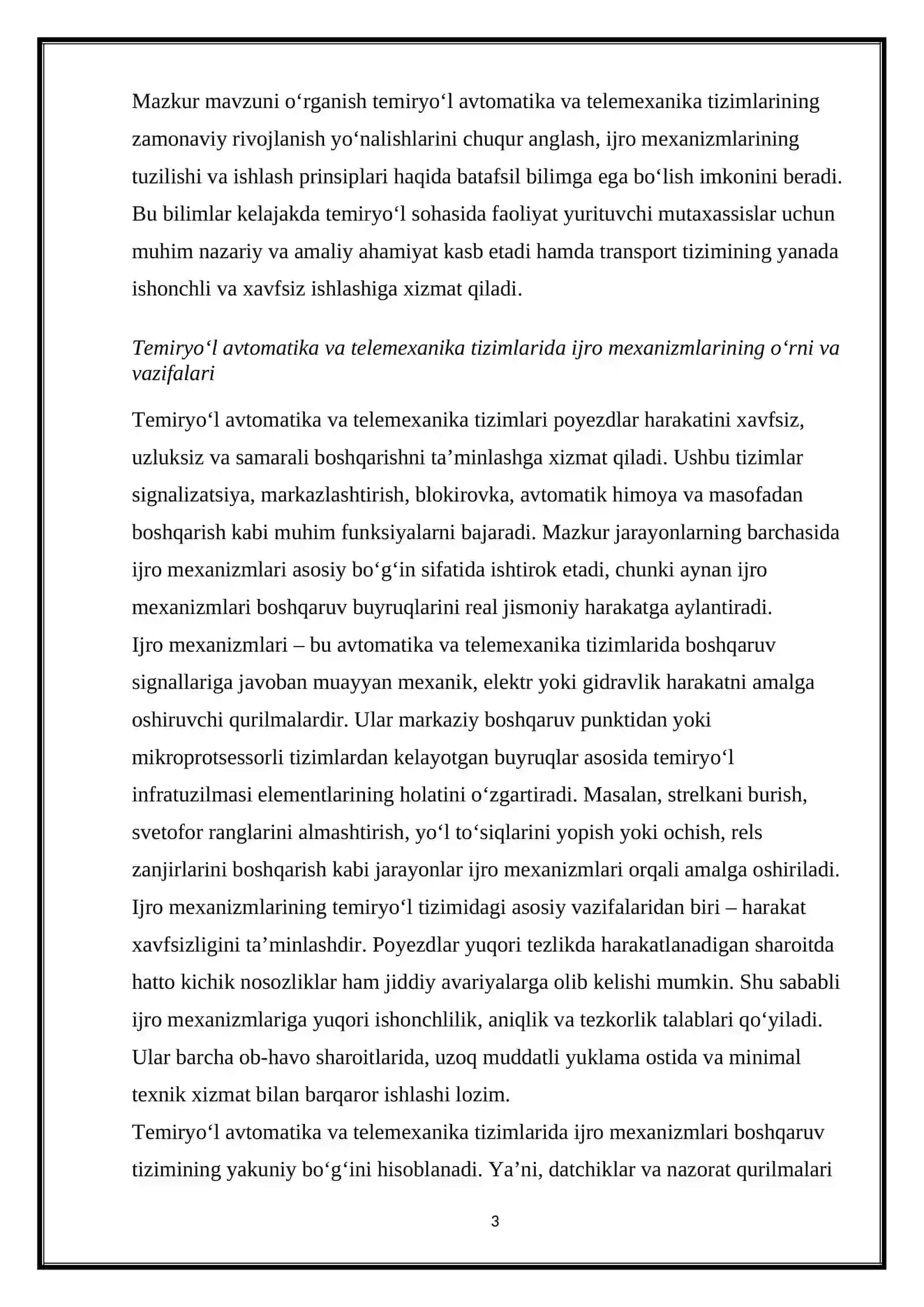 Temiryo‘l avtomatika va telemexanika tizimlaridagi zamonaviy ijro mexanizmlari 3