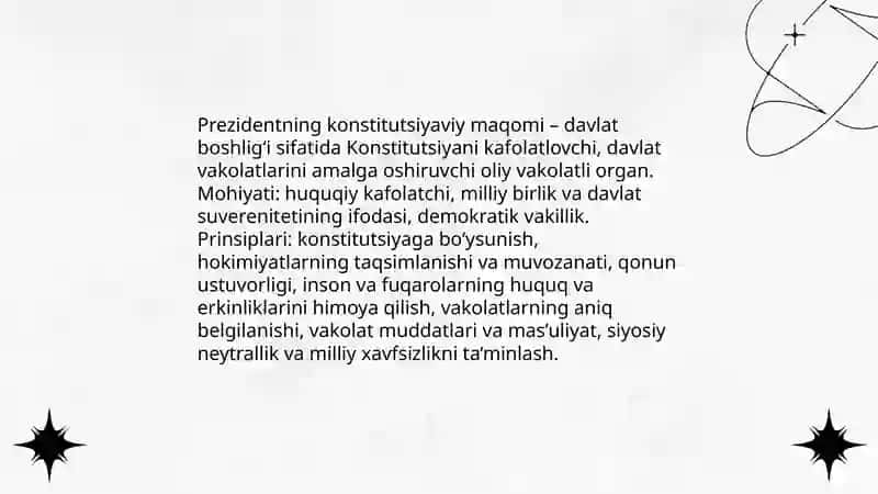Prezidentning konstitutsiyaviy maqomi 3