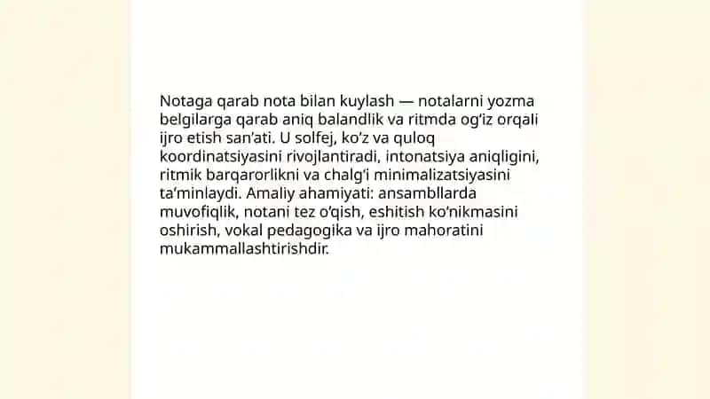 Notaga qarab nota bilan kuylash 3