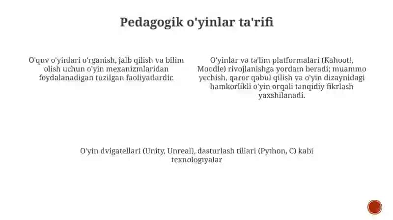 Pedagogik o'yinlar tipologiyasi 3