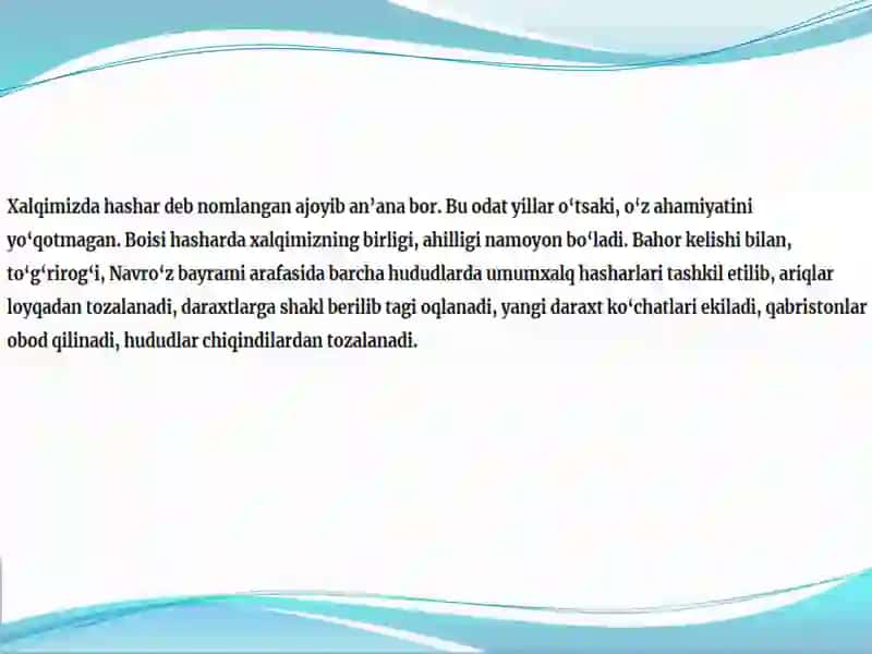 Ibratli amallar va go’zal an’analar. 3