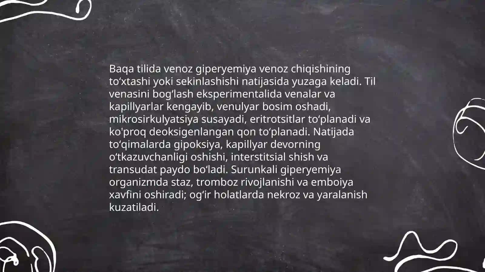 Baqa tilida venoz giperyemiyaning patofiziologiyasi 3