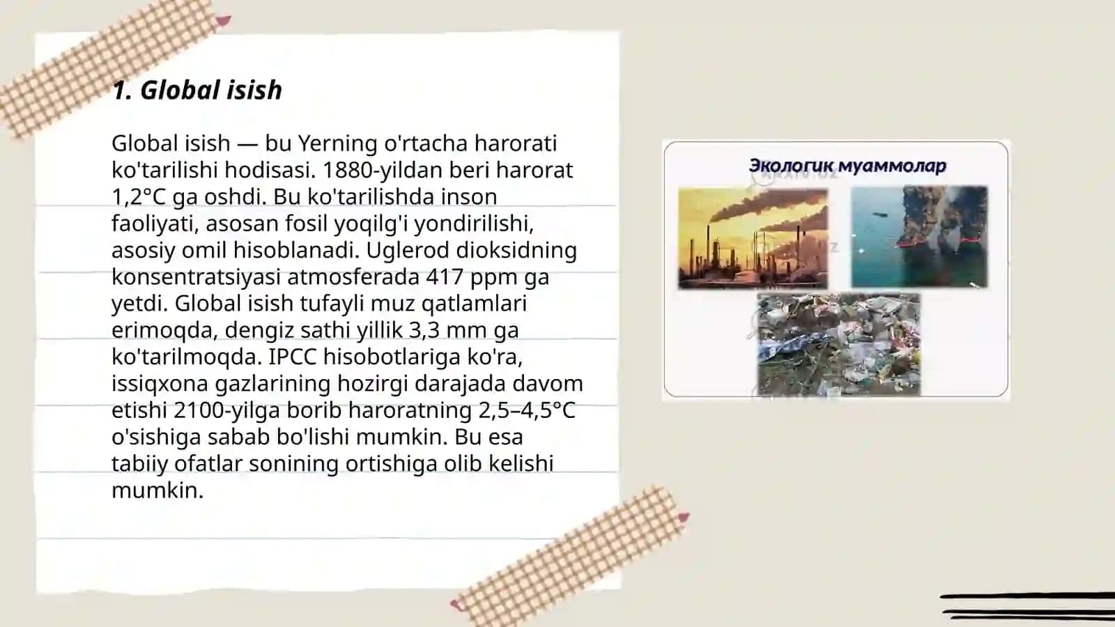 Ekologik muammolarga ta'rif 3