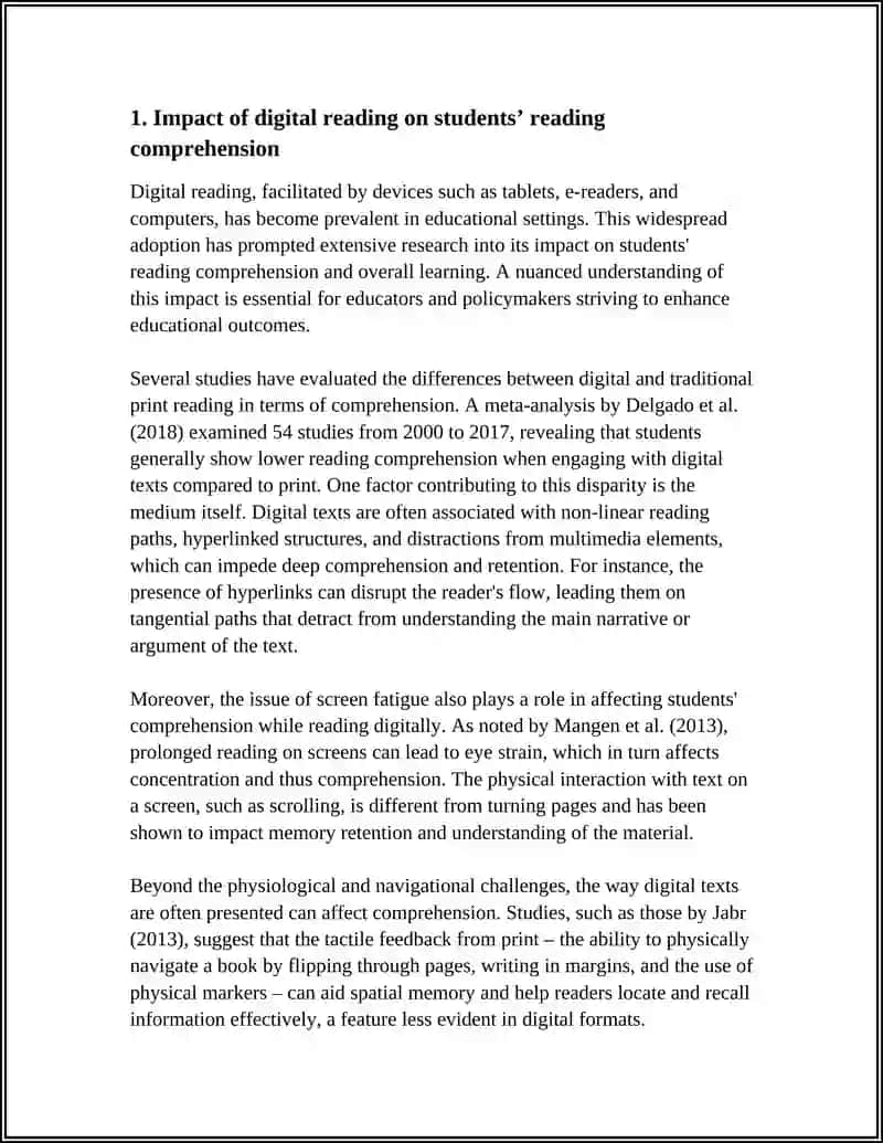 Impact of Digital Reading on Students’ Learning 3