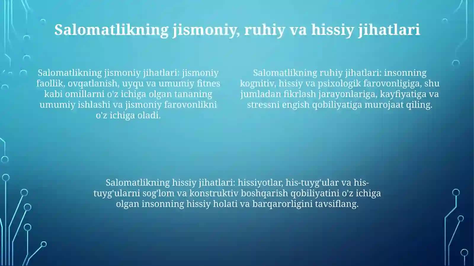 Salomatlik ta'rifi 3