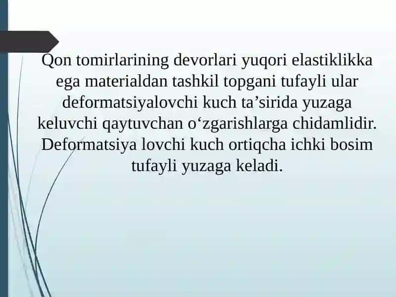 Qon tomirlar to'qimasining mexanik xossalari 3