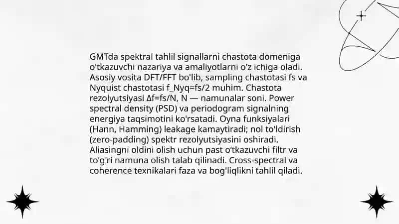 GMTda spektral tahlil usullarini qo'llash 3