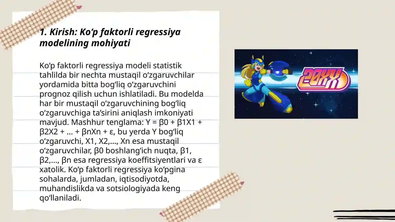 Ko‘p faktorli regressiya modeli 3