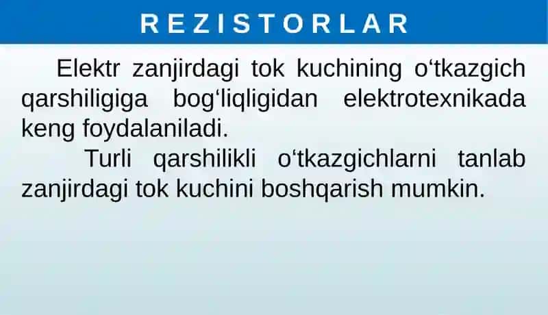REZISTORLAR. REOSTATLAR. POTENSIOMETRLAR 3