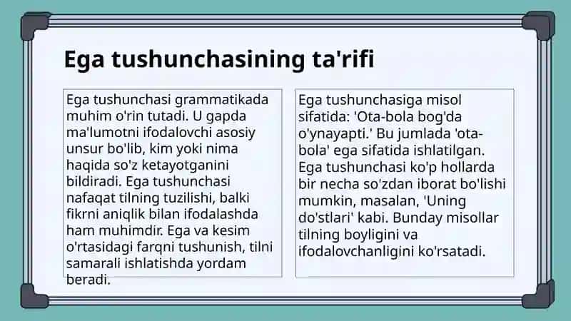 Ega va kesimning uslubiy tavsifi 3