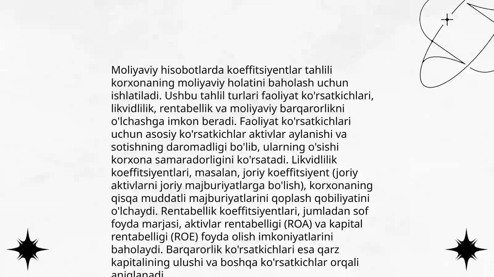Moliyaviy hisobotlarda koeffitsiyentlardan foydalanish 3