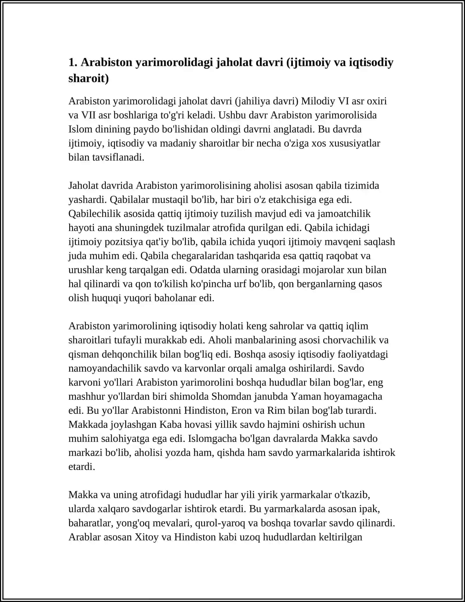 MAWZU: ISLOM DINI KELIB CHIQISH TARIXI 3
