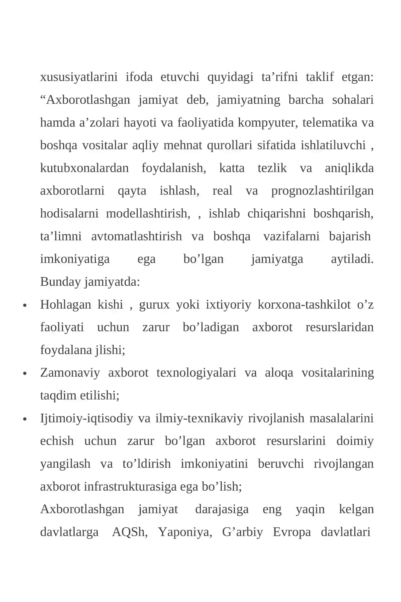 Axborotlashgan jamiyat va uning istiqbollari 3
